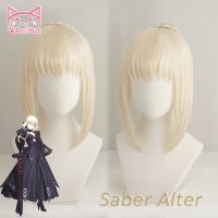 【A HOT】 Strawsaber Wig Fate Grand Order คอสเพลย์วิกผมสังเคราะห์ทนความร้อนผม Saber