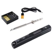 SQ-001 Smart OLED Electric Soldering Iron 400℃ 65W DC12-24V Digital Display Smart Thermostable Soldering Iron Head Black