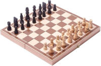 BlueSnail 15" Classic Vintage Standard Folding Wooden Chess Set, Foldable Games Board Crafted Carved