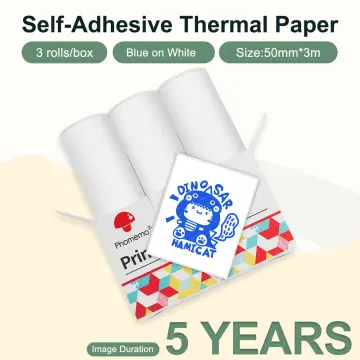 3Rolls Phomemo White Thermal Paper Non-Stick 53mmx6.5m Thermal