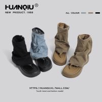 【Ready】? retro troer boots for women 23 autumn new thong s tile he short boots