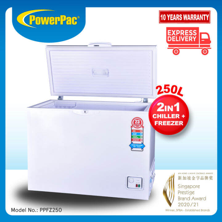 powerpac 100l chest freezer