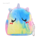 ผู้หญิงน่ารักสาวมินิRainbow Plushกระเป๋าสะพายลายยูนิคอร์นรูปร่างกระเป๋าใส่เหรียญ,กระเป๋าสตางค์เด็ก