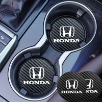 [OUS] เบาะรองถ้วยน้ำกันเสียงรบกวนถาดรองแก้วหนัง2ชิ้นสำหรับ Honda Civic Accord พอดีกับรุ่นซีอาร์วีรุ่นโอเดสซี่ในเมืองข้อมูลเชิงลึกของนักบินแจ๊สโหมโรง