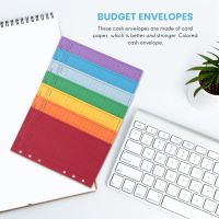 12 Budget Envelopes, Card Cash Envelope System, Save Money Colors, Vertical Layout and Perforation