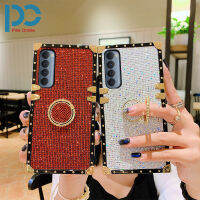 เคสโทรศัพท์เพชรสุดหรูสี่เหลี่ยมประกายสำหรับ OPPO Reno 6 Pro + Reno 6 Pro Reno 4 Pro Reno 3 Pro Reno 2เคสโทรศัพท์เคสที่มีห่วงยึดซองนุ่มกันกระแทกฝาหลังเคลื่อนที่