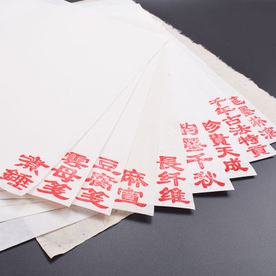 ตัวอย่าง Xuan กระดาษไม้จันทน์เปลือก Yunlong ไฟเบอร์ข้าวกระดาษหม่อนจีนที่ทำด้วยมือ Xuan Zhi การประดิษฐ์ตัวอักษรภาพวาดข้าว Papier