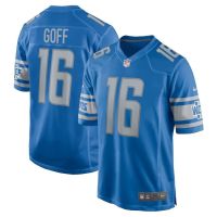 New high-quality and most popular jerseys NFL Jersey Sportswear Mens Clothing Detroit Lions Jared Goff Shield Collar Short Sleeve Shirt