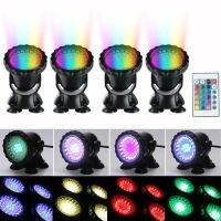 4pcs RGB 36 LED Underwater Spot Light Highly Waterproofing IP68 Underwater Light Tank Aquarium Landscape Lights AC100-240V