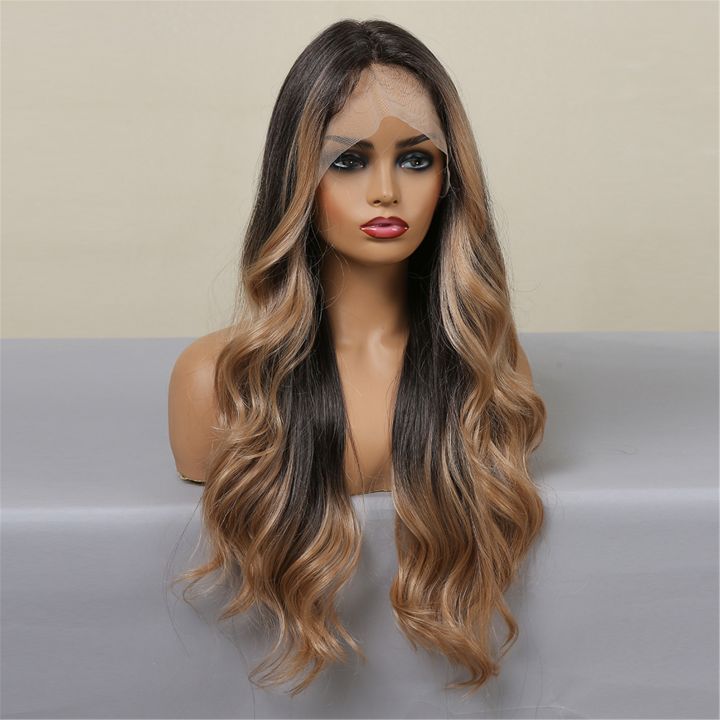 jw-alan-eaton-synthetic-front-wigs-for-afro-ombre-to-blonde-t-part-wig-colored-hair