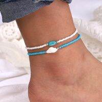 【CW】✆♕✇  2 Pcs/Set Fashion Stone Beads Anklet on Leg Foot Jewelry Accessories