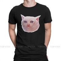 Sad Crying O Neck Tshirt Sad Cat Meme Forced Smile Fabric Original T Shirt Men Clothes New Design