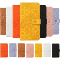 【Enjoy electronic】 National Pattern Flip Walle Leather Phone Case For iPhone 6 7 8 SE 13 6S Plus 12 11 Pro X XS XR Max Card Holder Stand Book Cover