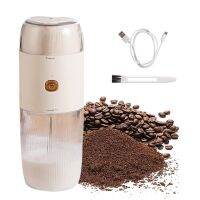 เครื่องเจียร์ไร้สายแบบ2 In 1เครื่องบดกาแฟไฟฟ้าแบบพกพาชาร์จเครื่องตีฟองนมได้พร้อมเครื่องทำฟองนมใบมีดสแตนเลส