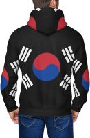 Korean Flag Hoodies Mans Womens Hooded Full-Zip Cardigan Hooded Sweatshirt