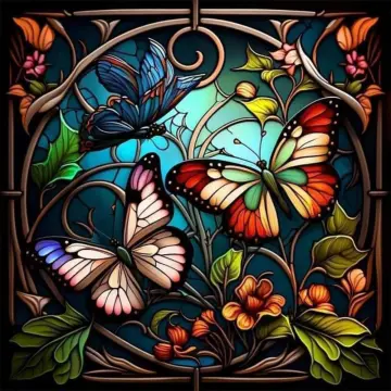 Flower & Butterfly Diy 5D Diamond Painting Art Craft Kit