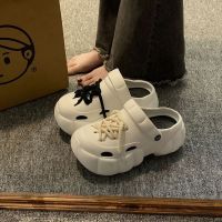 Thick-Soled Height-Enhancing Croc Shoes 2023 New Outerwear Design Strappy Toe Sandals