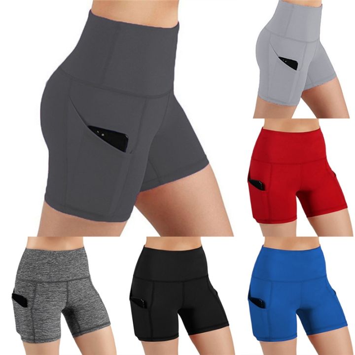 women-gym-shorts-high-waist-lifting-push-up-tight-cycling-sports-leggings-phone-pocket-jogging-running-fitness-short-pant