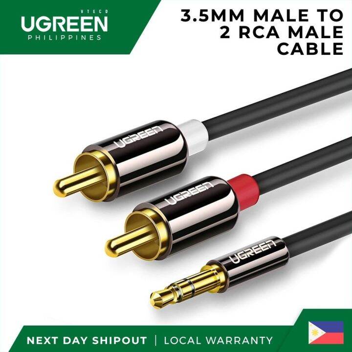 UGREEN 3.5mm Male Audio Jack to 2 RCA Male Cable for Desktop Amplifier ...