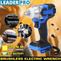 520Nm Rechargeable Electric Brushless Impact Wrench 1/2 Socket Wrench Power Tool Cordless Without Battery&amp;accessories