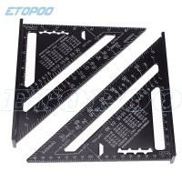 Hot Sell Angle Ruler7/12inch Aluminum Alloy Metric Triangle Squares for Woodworking Speed Square Angle Protractor Measuring Tool