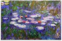 1916ดอกบัวด้วยภาพผ้าใบ Claude Monet ที่ห่อผนังรูปงานศิลปะพร้อมที่จะแขวน12X18 50Monet