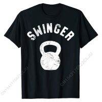 Swinger, Funny Kettlebell Workout Pun T-Shirt T Shirt For Men Printing Tops Shirts Latest Birthday Cotton