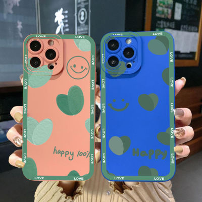 เคสโทรศัพท์สำหรับ Samsung Galaxy A04 A04E A14 A34 A54 A71 A03 A33 A53 A73 A52S 5กรัม A32 A31 A51 A72 A52สีเขียว4กรัมปลอกขอบสี่เหลี่ยมรักฝาครอบป้องกันเลนเต็ม