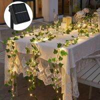 2/5/10m 20/50/100LEDs Solar Fairy Lights Maple Leaf Waterproof Outdoor Artificial Vine Garland Lamp for Wedding Party Decoration