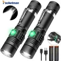 sell well feytu308 - / Pocketman 5000LM ไฟฉาย Led ชาร์จ USB 18650ไฟฉายไฟฉาย Lanterna T6/L2/V6เคล็ดลับพลังงานจักรยานแสง Z Oomable 2ชิ้น