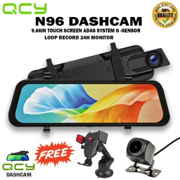  3 Channel Mirror Dash Cam Backup Camera, 9.6'' Touch
