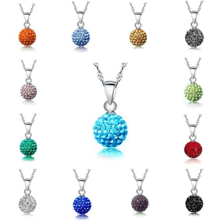 Disco Ball Necklace Crystals Lazada.co.th
