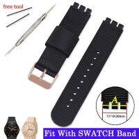 【HOT】✤ 17 19 20mm Canvas Watchband for Men Accessories Refit Wristband