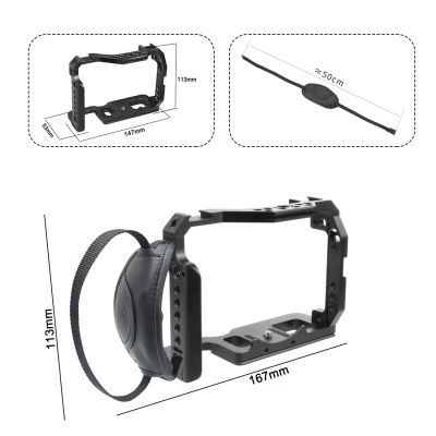 Full Dslr Camera Cage Kit สำหรับ A7M4 Form-Fitting Cage W NATO Rail Cold Shoe Top Handleside Handlecable Clampwrist