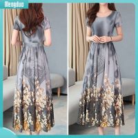 COD DSTGRTYTRUYUY BX9 Formal Dress Floral Print Large Hem Summer Crew Necks Long Dress for Banquet