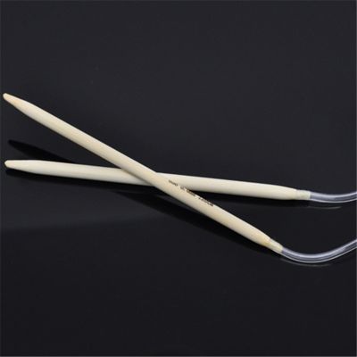 【YF】 5mm Natural Bamboo Circular Knitting Needles Transparent Tube Crochet Hooks Sewing Tools Accessories 120cm Long