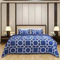 SB Design Square ชุดเครื่องนอน 6 ฟุต 6 ชิ้น PICASSO BASIC ลาย ROME NAVY BLUE (183x198x36 ซม.)