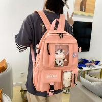 5 In 1ชิ้นชุดความจุขนาดใหญ่ผู้หญิงเป้ผ้าใบกันน้ำเดินทาง Bookbags โรงเรียนมัธยมวิทยาลัยนักเรียนกระเป๋านักเรียนสำหรับ Girlshot