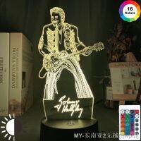 【hot】❦♀ Led Night Johnny Hallyday Guita Figure Nightlight for Fans Room Decoration Table Lamp