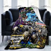 2023 in stock MXEH Monster Truck Warm Flannel Thin Blanket Classic Monster Jam Pattern Blanket Portable Home Trave，Contact the seller to customize the pattern for free