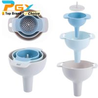 4 in 1 Kitchen Funnels for Filling Bottles Kitchen Funnels with Detachable Strainer Filter BPA-Free Food Grade Oil Funnel