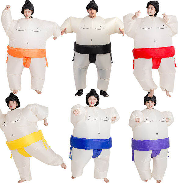 Sumo Inflatable Costume Cosplay Wrestler Funny Blow Up Suit Party ...