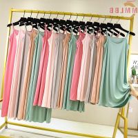 COD SDFGDERGRER Women silk Sling dress Plus Size Summer Sleeveless Pajamas Korean Dresses Loose Plain Casual NightDress L-XL