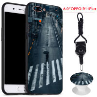 มาใหม่ล่าสุด OPPO R11 Plus เคสโทรศัพท์เคสซิลิโคนเนื้อนิ่มสำหรับ OPPO ที่ขาตั้งโทรศัพท์ลวดลายและเชือกแบบเดียวกัน