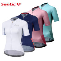 Santic เสื้อปั่นจักรยานสำหรับผู้หญิง,เสื้อเจอร์ซีย์นักปั่นจักรยานเสือหมอบแบบมืออาชีพเสื้อแขนสั้นสำหรับฤดูร้อนปี K9L2081