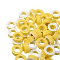 50pcs 7.5mm Inner Diameter Ring Iron T50-26 Toroid Ferrite Cores Yellow White For Power Transformers Electrical Circuitry Parts