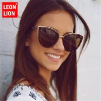 LeonLion 2023 Fashion Cateye Sunglasses Women Vintage Metal Eyewear For Women Mirror Retro Shopping Oculos De Sol Feminino UV400 Rotary Tool Parts Acc