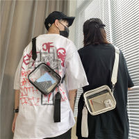 2021 PVC Transparent Small Men handbag 2pcs set Mini shoulder bags Fashion Cool Cross Body Bag for phone High quality Man bag