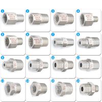 Thickened High Voltage 304 Stainless Steel Pressure Gauge Adapter Pressure Gauge Pipe Fittings 1/4 3/8 1/2 X M14x1.5 NPT