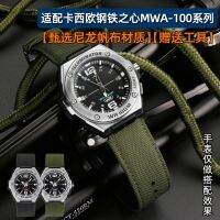 เหมาะสำหรับ Casio MWA-100HD-1A Iron Heart Black Samurai Nylon สายนาฬิกา อุปกรณ์เสริมสำหรับนาฬิกาผู้ชาย